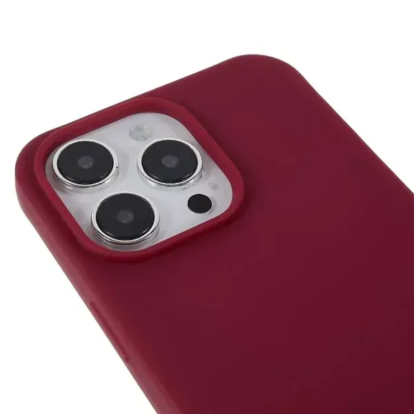 Kryt na iPhone 14 Pro gumový so šnúrkou na krk vínový