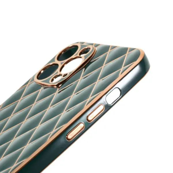 Kryt na iPhone 14 Pro Luxury rhombus zelený