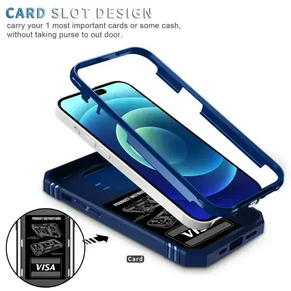 Kryt na iPhone 14 Pro Max odolný s krytkou na fotoaparát tmavomodrý