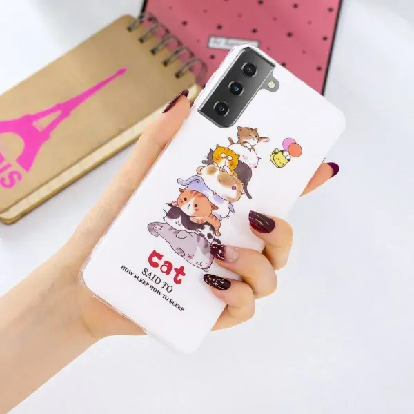 Kryt na Samsung Galaxy S21 svietiaci Mačky