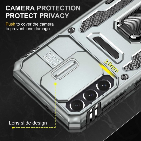 Kryt na Samsung Galaxy S21 Plus odolný s krytom na fotoaparát sivý