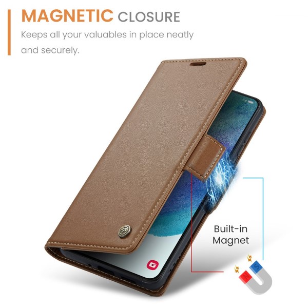 Puzdro na Samsung Galaxy S21 FE CASEME smooth hnedé