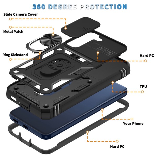 Kryt na Samsung Galaxy S21 FE odolný s krytom na fotoaparát čierny