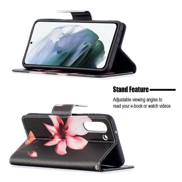 Puzdro na Samsung Galaxy S21 FE Kytka čierne