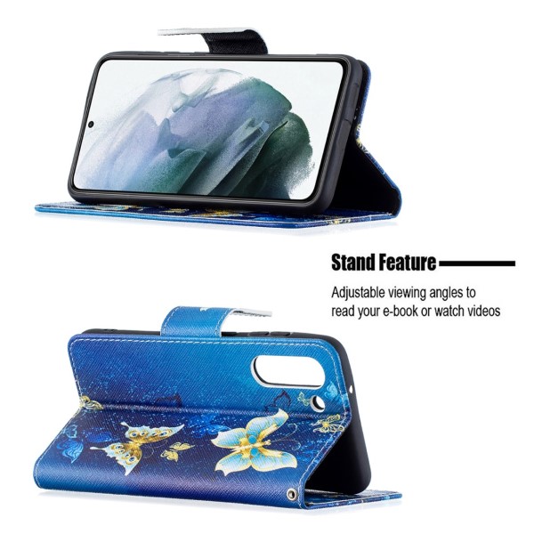 Puzdro na Samsung Galaxy S21 FE Motýľ modré