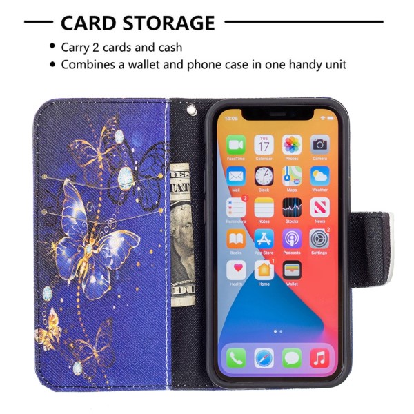Puzdro pre iPhone 13 Mini Motýľ fialové