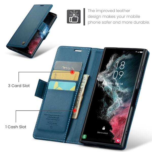 Puzdro na Samsung Galaxy S22 Ultra CASEME smooth modré