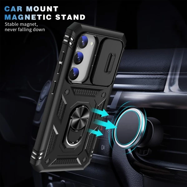 Kryt na Samsung Galaxy S23 odolný s krytom na fotoaparát čierny