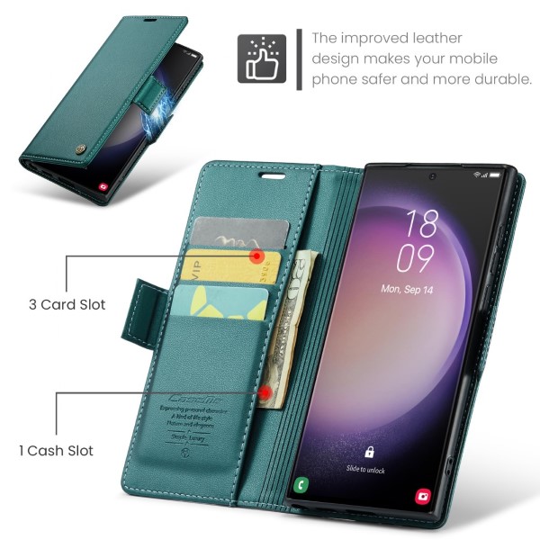 Puzdro na Samsung Galaxy S23 Ultra CASEME smooth zelené