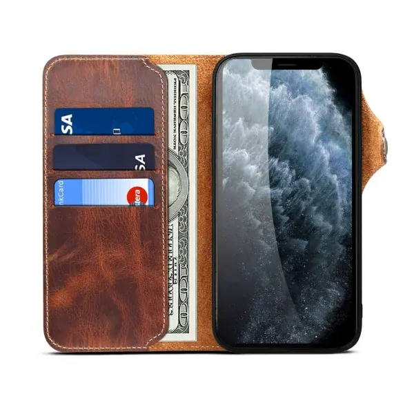 Púzdro pre iPhone 13 Pro Kožené hnedé
