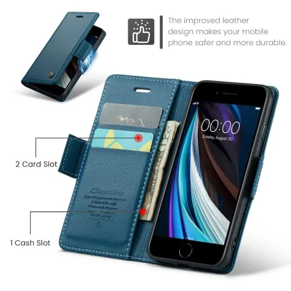 Puzdro CASEME pre iPhone 7 / 8 / SE (2020/2022) Smooth modré