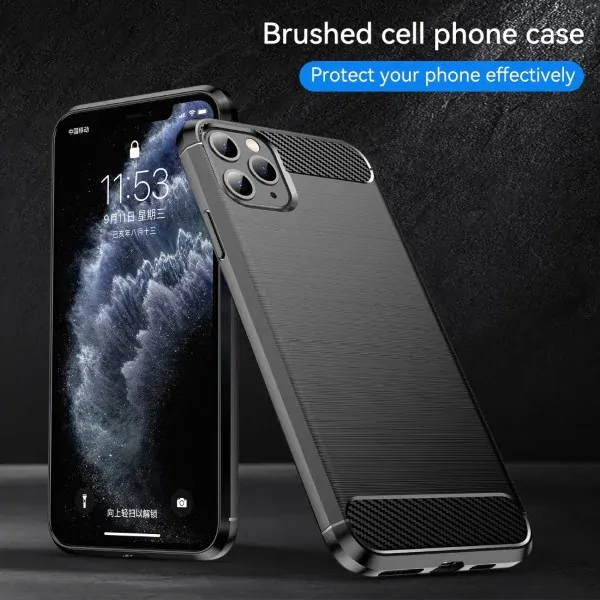 Kryt na iPhone 11 Pro Max gumový Carbon čierny