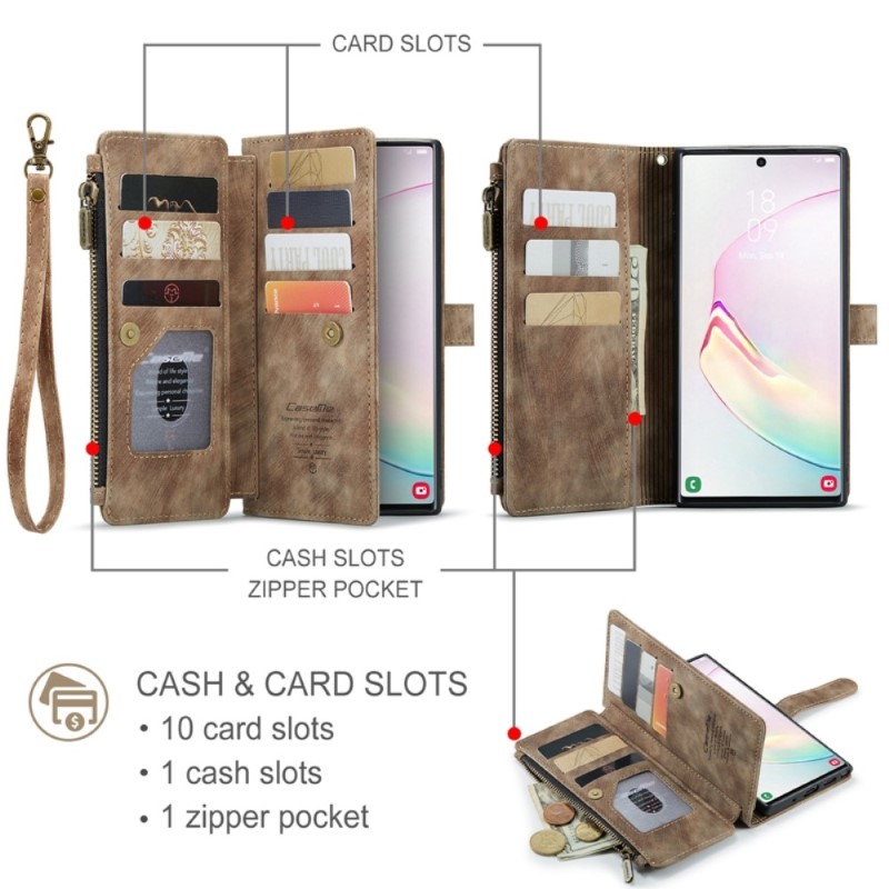 Puzdro na Samsung Galaxy Note 10 Plus CASEME Deluxe hnedé