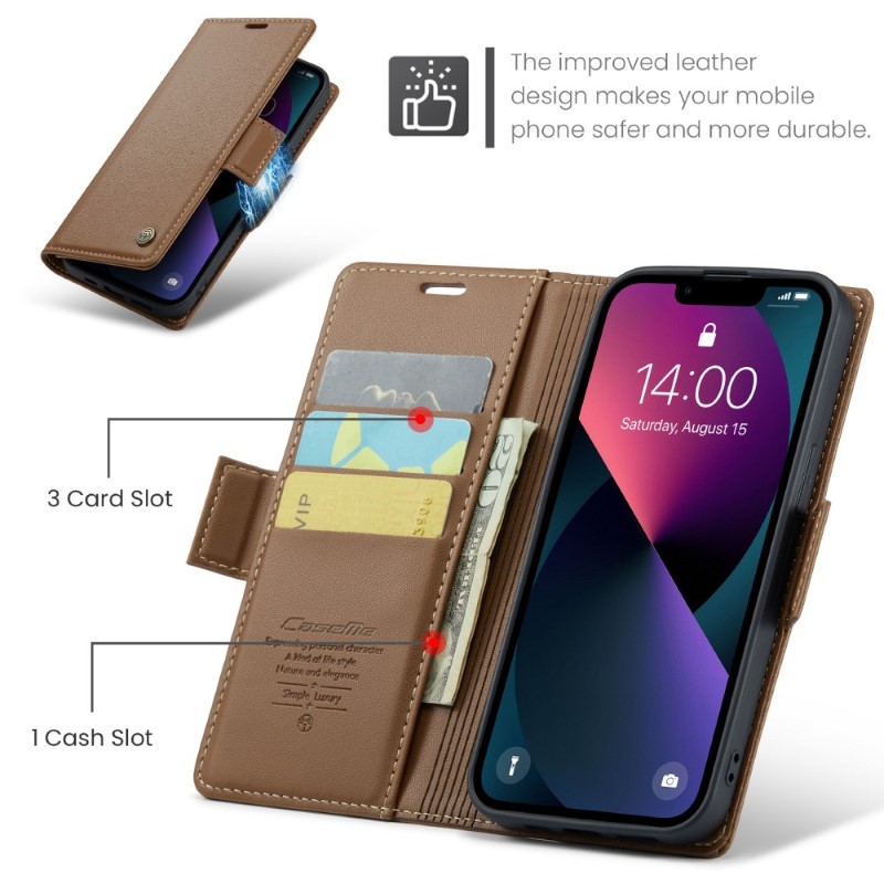 Púzdro na iPhone 13 CASEME smooth hnedé