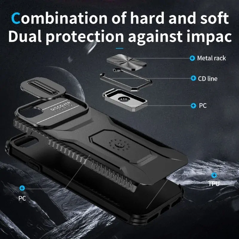 Kryt na iPhone 7 Plus / 8 Plus odolný s krytom na fotoaparát čierny