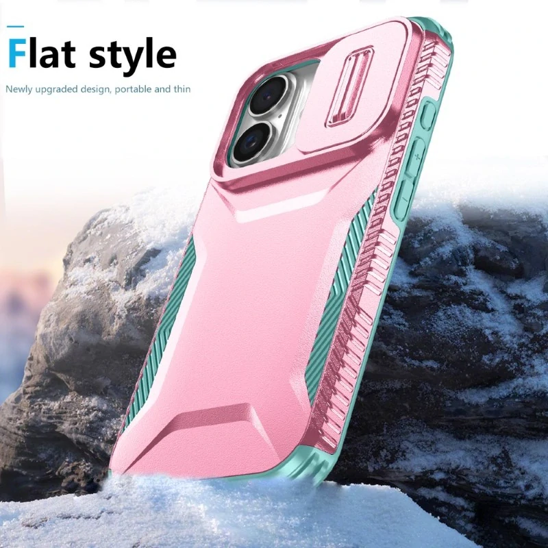 Kryt na iPhone 16 s krytkou na fotoaparát ružový