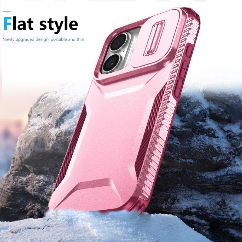 Kryt na iPhone 16 s krytkou na fotoaparát vínový