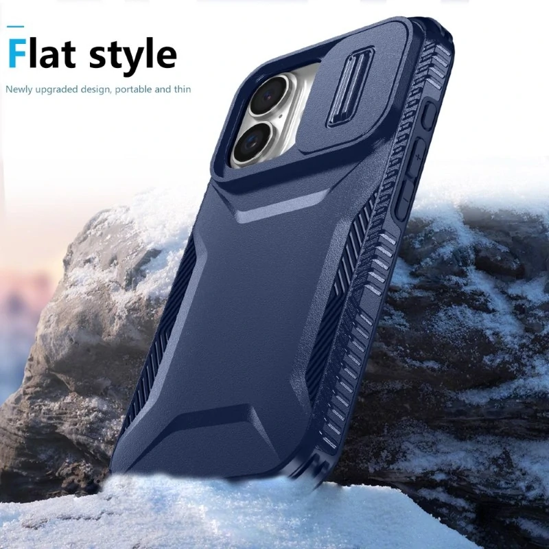 Kryt na iPhone 16 s krytkou na fotoaparát tmavomodrý