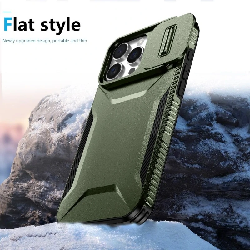 Kryt na iPhone 16 Pro s krytkou na fotoaparát zelený