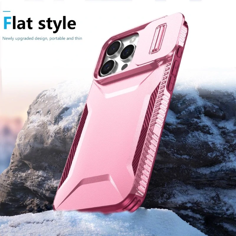 Kryt na iPhone 16 Pro s krytkou na fotoaparát vínový