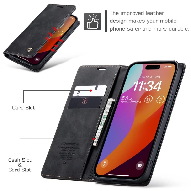 Púzdro CASEME pre iPhone 16 Pro čierne