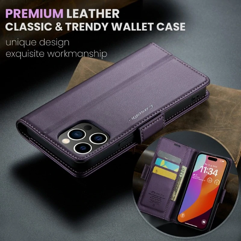 Púzdro na iPhone 16 Pro Max CASEME Smooth fialové