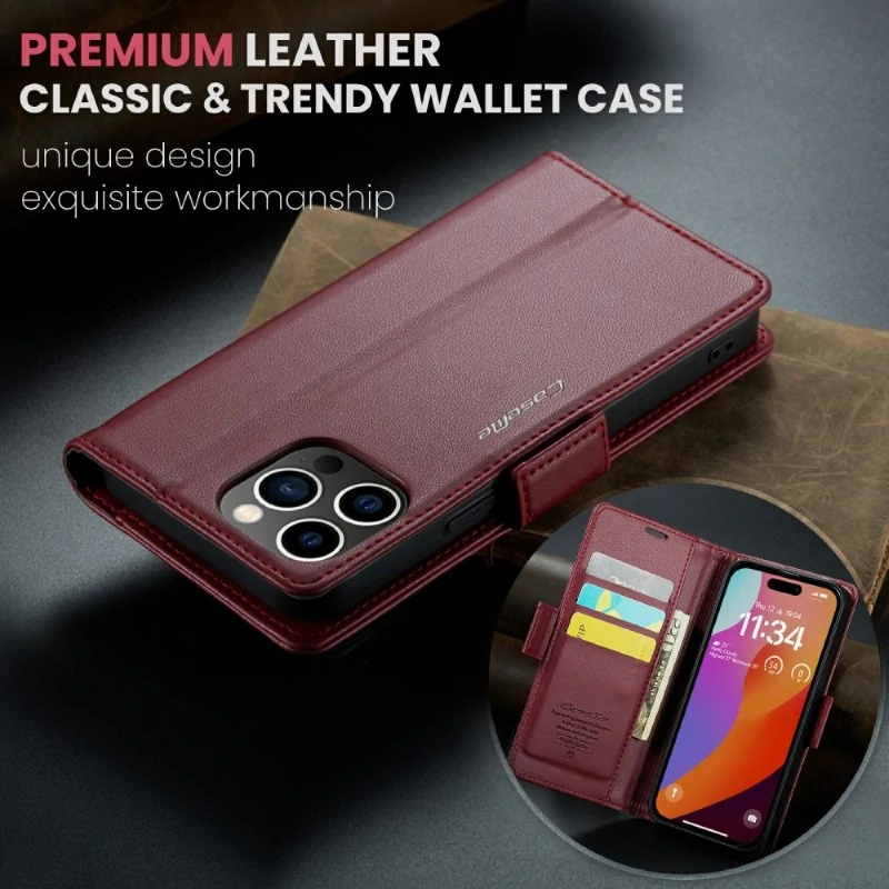 Púzdro na iPhone 16 Pro Max CASEME Smooth červené
