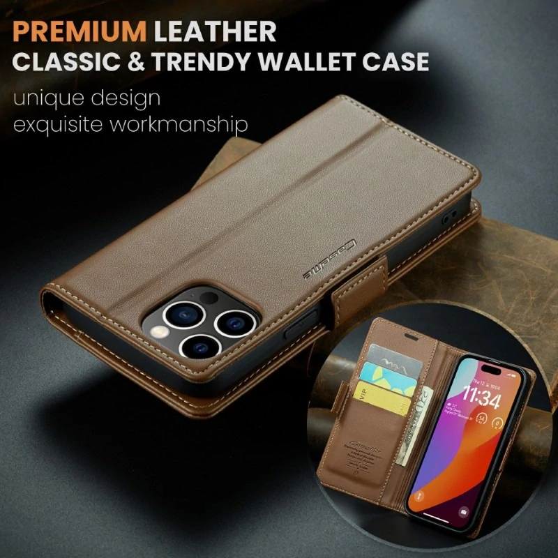 Púzdro na iPhone 16 Pro Max CASEME Smooth hnedé