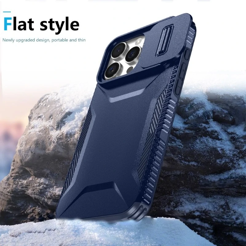 Kryt na iPhone 16 Pro Max s krytkou na fotoaparát tmavomodrý