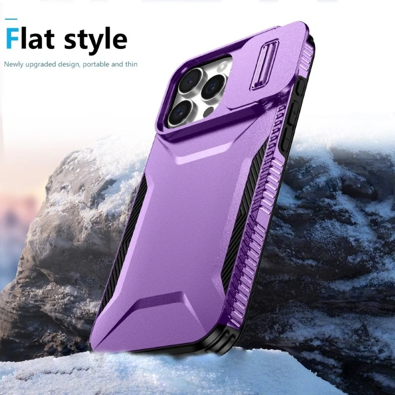 Kryt na iPhone 16 Pro Max s krytkou na fotoaparát fialový