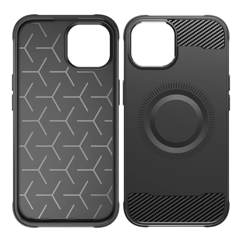 Kryt na iPhone 15 gumový (podpora MagSafe) čierny