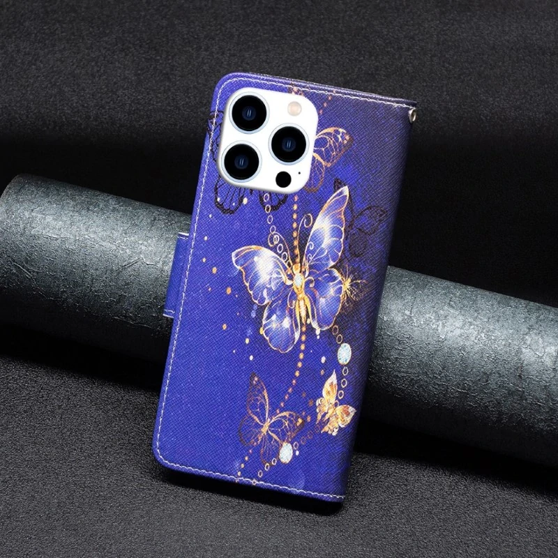 Puzdro pre iPhone 15 Pro Motýľ fialové