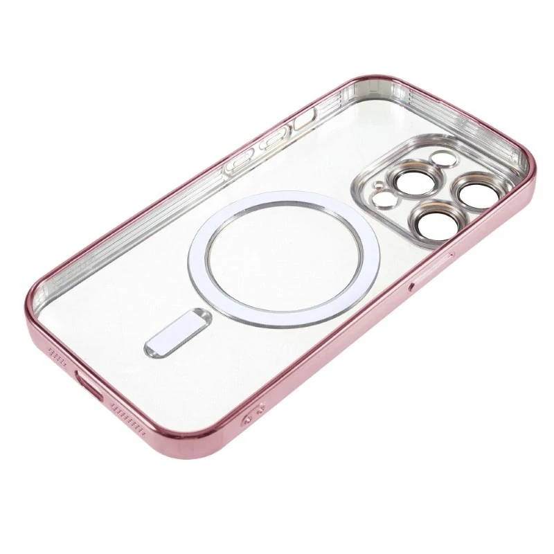 Kryt na iPhone 15 Pro gumový s podporou MagSafe ružový