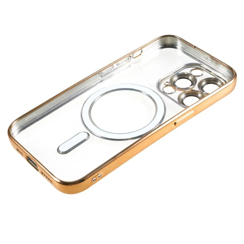 Kryt na iPhone 15 Pro gumový s podporou MagSafe zlatý