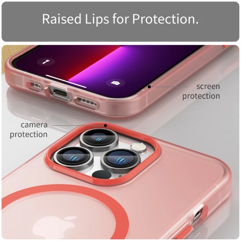 Kryt na iPhone 13 Pro gumový Candy (podpora MagSafe) červený