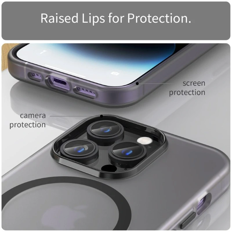 Kryt na iPhone 14 Pro gumový Candy (podpora MagSafe) čierny