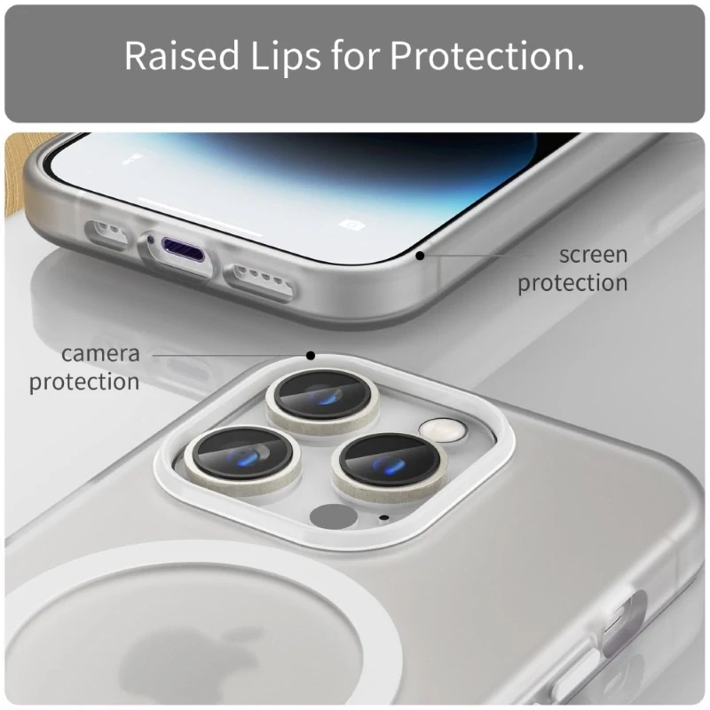 Kryt na iPhone 14 Pro gumový Candy (podpora MagSafe) biely