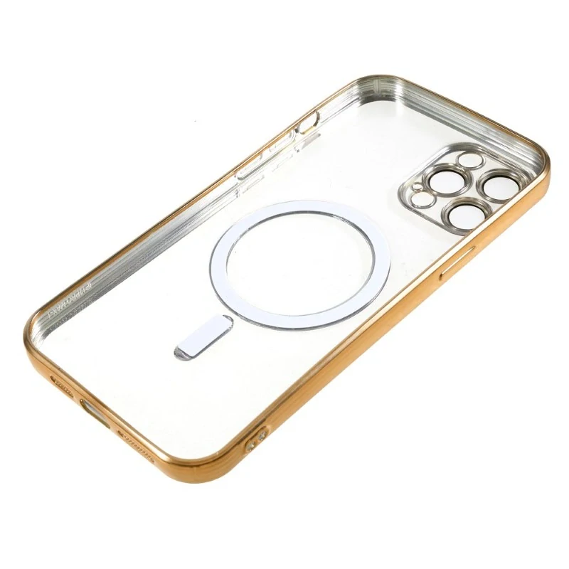 Kryt na iPhone 12 / 12 Pro gumový s podporou MagSafe zlatý