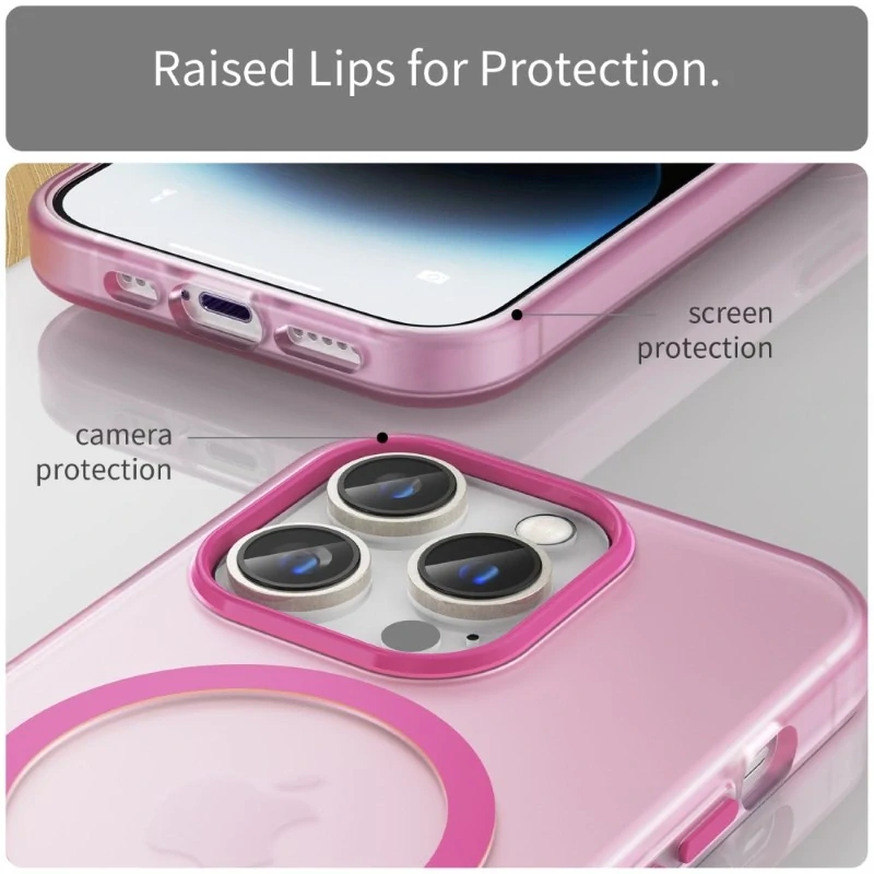 Kryt na iPhone 14 Pro Max gumový Candy (podpora MagSafe) ružový