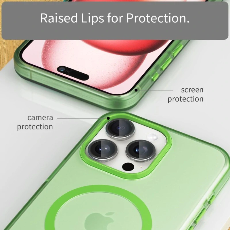 Kryt na iPhone 15 Pro Max gumový Candy (podpora MagSafe) zelený