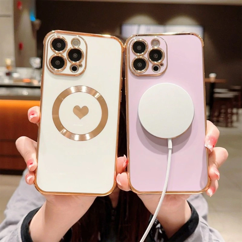 Kryt na iPhone 15 Pro Max Srdiečko s podporou MagSafe svetlo fialový