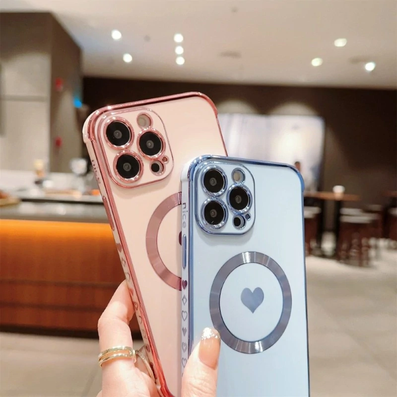 Kryt na iPhone 15 Pro Max Srdiečko s podporou MagSafe ružový