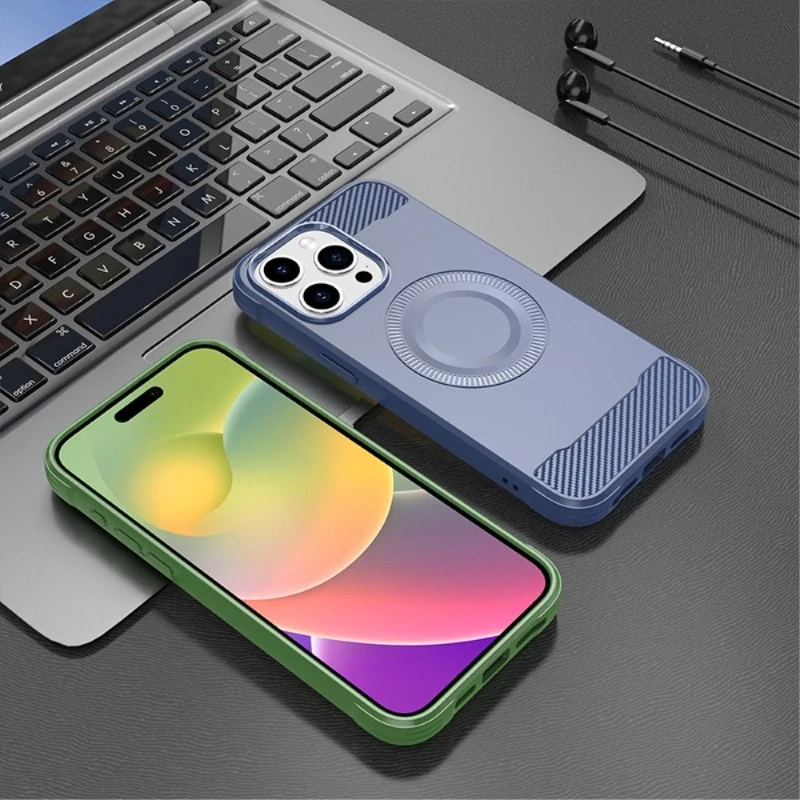 Kryt na iPhone 15 Pro Max gumový (podpora MagSafe) zelený
