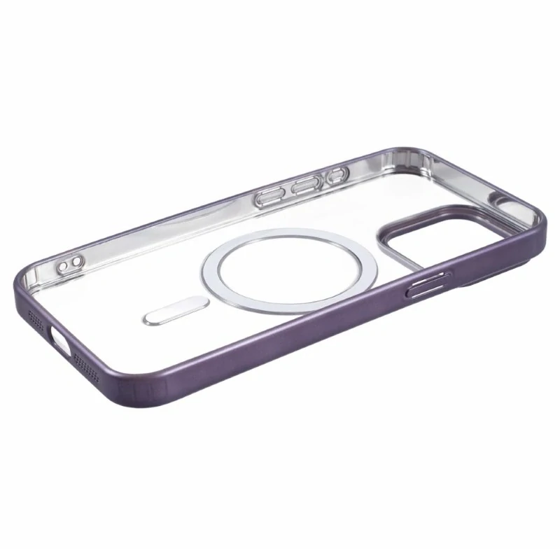 Kryt na iPhone 15 Pro Max gumový s podporou MagSafe fialový