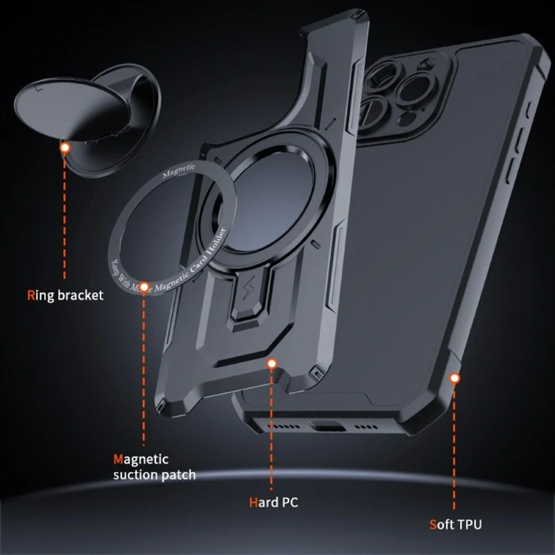 Kryt na iPhone 16 odolný s podporou MagSafe titanium červený