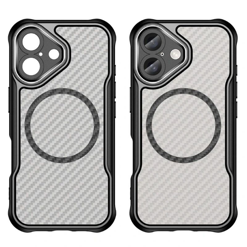 Kryt na iPhone 16 odolný Carbon s podporou MagSafe číry