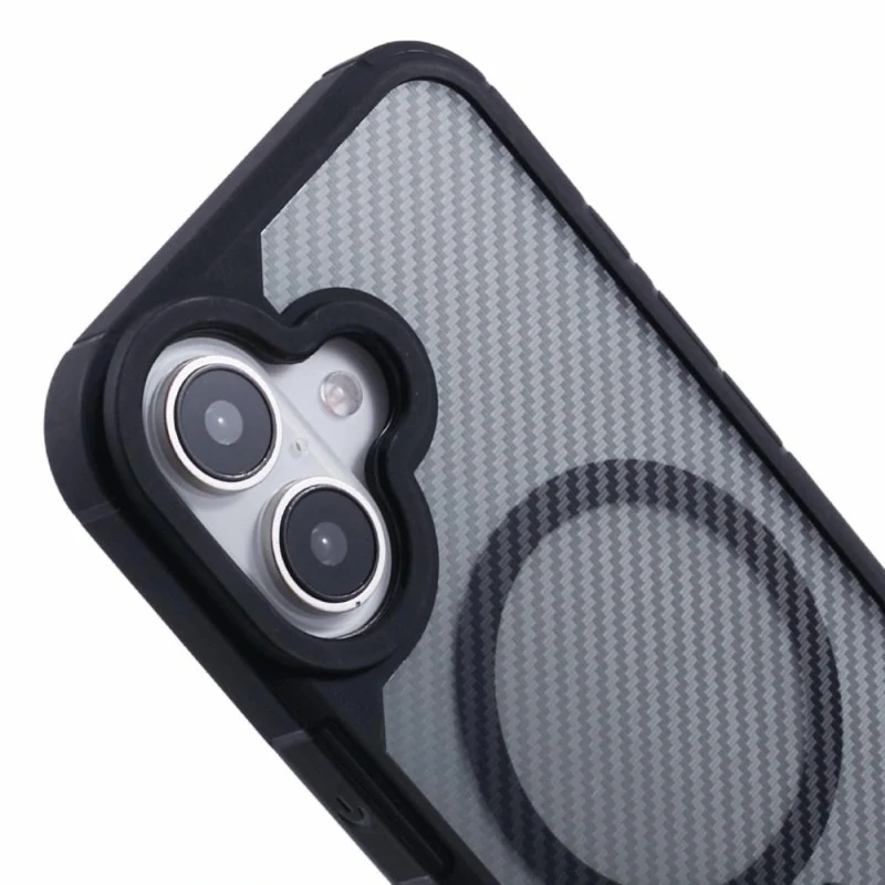 Kryt na iPhone 16 odolný Carbon s podporou MagSafe čierny