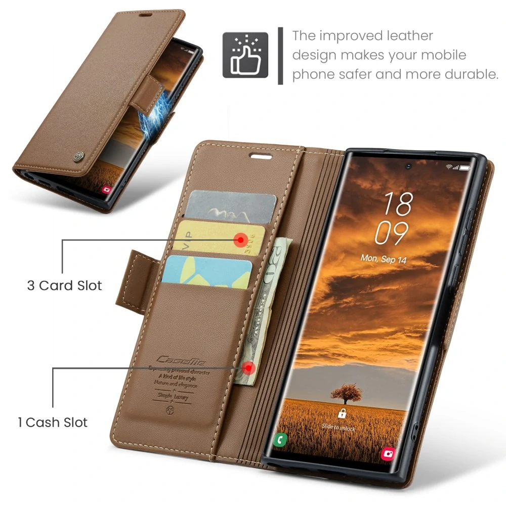 Puzdro na Samsung Galaxy S25 Ultra CASEME smooth hnedé