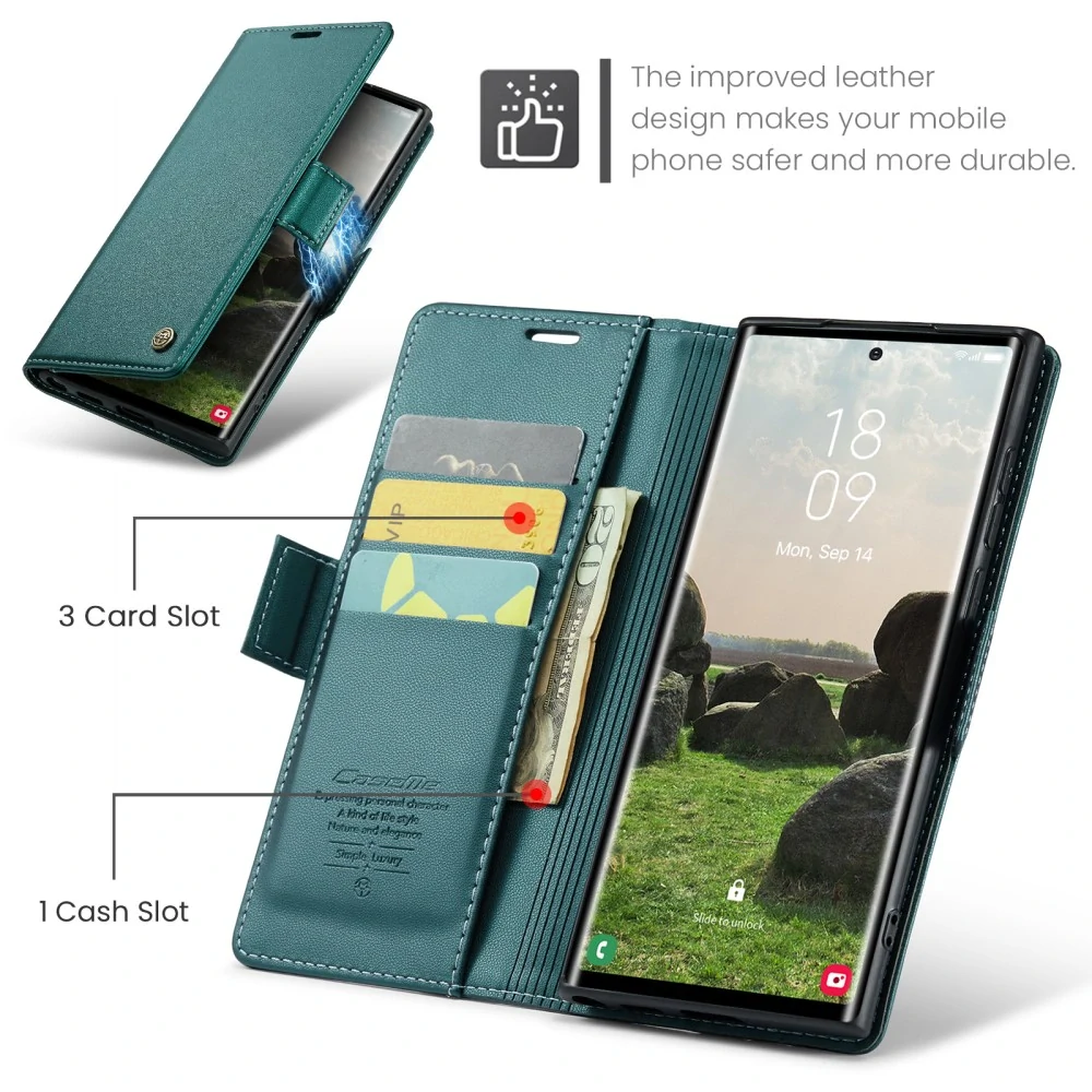 Puzdro na Samsung Galaxy S25 Ultra CASEME smooth zelené