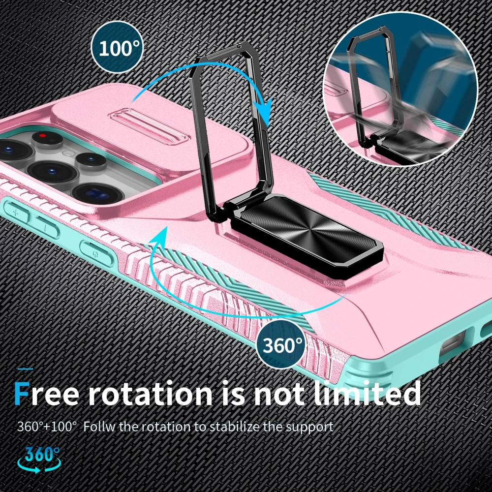 Kryt na Samsung Galaxy S25 Ultra odolný s krytkou na fotoaparát ružový